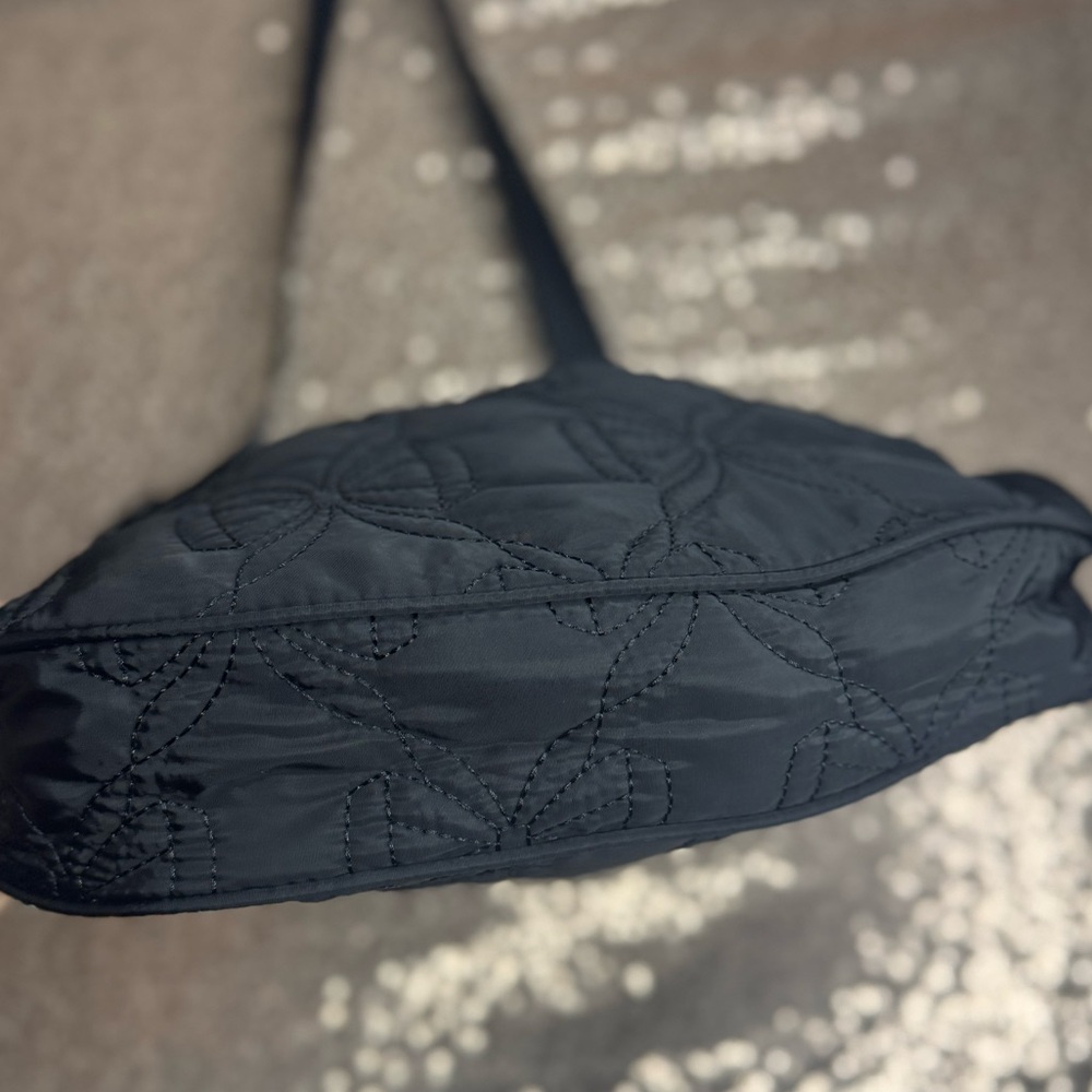 Damson Madder Crescent Bow-embroidered Satin Shoulder Bag - Picture 3 of 9